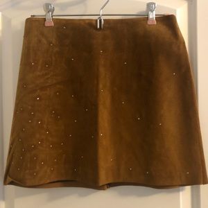Suede skirt with rhinestone details